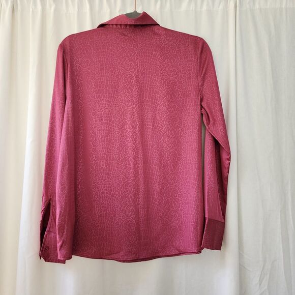 Rachel Zoe Silky Satin Blouse Size M Floral Button Down New - Picture 8 of 8